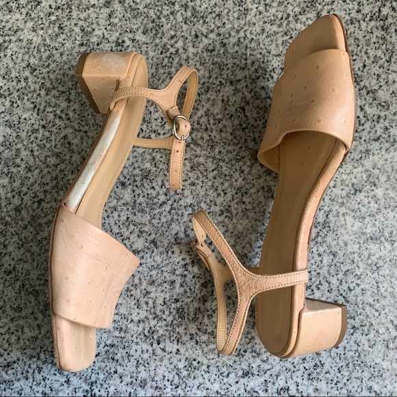 By Far Ines Ostrich Leather Sandals Size 6 - Picture 9 of 11